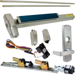 KIT - Fire-Rated (No Dogging), QEL (Quiet Electric Latch Retraction), RX (Request to Exit Switch), SVR (Surface Vertical Rod) Grooved Exit Device, 996L-06 Lever Trim, LHR Left Hand Reverse/Reversible Handing (Snap Ring Tool Required), 48in x 84in, Grade 1, 626/US26D Satin Chrome
