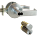 KIT - Grade 1 Double Cylinder Vestibule, Cylindrical Lock, Rhodes Lever, FSIC (Schlage Full Sized IC), 1246 Keyway (1-Bitted Satin Chrome Core 626), 2-3/4in Backset, UL, ANSI Strike, 626/US26D Satin Chrome