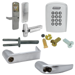 KIT - Keypad Stand Alone Classroom/Storeroom, Exit Trim for Rim or CVR (Concealed Vertical Rod/Cable) Exit Devices, Athens Lever, SFIC (Small Format IC), Less Core, UL, Field Reversible Handing, Grade 1, 626/US26D Satin Chrome