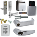 KIT - Keypad Stand Alone Classroom/Storeroom, Exit Trim for Rim or CVR (Concealed Vertical Rod/Cable) Exit Devices, Athens Lever, SFIC (Small Format IC), Less Core, 8AA Battery Kit, UL, Field Reversible Handing, Grade 1, 626/US26D Satin Chrome