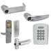 KIT - Keypad Stand Alone Classroom/Storeroom, Exit Trim for Rim or CVR (Concealed Vertical Rod/Cable) Exit Devices, Athens Lever, Key-in-Lever, Less Cylinder, UL, Field Reversible Handing, Grade 1, 626/US26D Satin Chrome