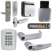 KIT - Keypad Stand Alone Classroom/Storeroom, Exit Trim for Rim or CVR (Concealed Vertical Rod/Cable) Exit Devices, Athens Lever, Key-in-Lever, Less Cylinder, 8AA Battery Kit, UL, Field Reversible Handing, Grade 1, 626/US26D Satin Chrome