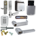 KIT - Keypad Stand Alone Classroom/Storeroom, Exit Trim for Rim or CVR (Concealed Vertical Rod/Cable) Exit Devices, Latitude Lever, SFIC (Small Format IC), Less Core, 8AA Battery Kit, UL, Field Reversible Handing, Grade 1, 626/US26D Satin Chrome