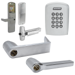 KIT - Keypad Stand Alone Classroom/Storeroom, Exit Trim for Rim or CVR (Concealed Vertical Rod/Cable) Exit Devices, Latitude Lever, Key-in-Lever, Less Cylinder, UL, Field Reversible Handing, Grade 1, 626/US26D Satin Chrome