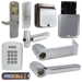 KIT - Keypad Stand Alone Classroom/Storeroom, Exit Trim for Rim or CVR (Concealed Vertical Rod/Cable) Exit Devices, Latitude Lever, Key-in-Lever, Less Cylinder, 8AA Battery Kit, UL, Field Reversible Handing, Grade 1, 626/US26D Satin Chrome