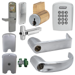 KIT - Keypad Network Hardwired Classroom/Storeroom, Exit Trim for RIM or CVR (Concealed Vertical Rod/Cable) Exit Devices, Sparta Lever, Key-in-Lever, 6-Pin C Keyway (0-Bitted Brushed Chrome Cylinder 626), UL, Field Reversible Handing, Grade 1, 626/US26D Satin Chrome