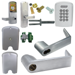 KIT - Keypad Network Hardwired Privacy, Mortise Lock, Rhodes Lever, SFIC (Small Format IC), Less Core, 2-3/4in Backset, UL, ANSI Strike, Field Reversible Handing, Grade 1, 626/US26D Satin Chrome
