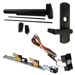 KIT - QEL (Quiet Electric Latch Retraction), RX (Request to Exit Switch), SVR (Surface Vertical Rod) Grooved Exit Device, 996L-06 Lever Trim, LHR Left Hand Reverse/Reversible Handing (Snap Ring Tool Required), 48in x 84in, Grade 1, 711/US19 Flat Black