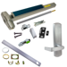 KIT - CD (Cylinder Dogging, Requires 1-1/4in Mortise Cylinder), SVR (Surface Vertical Rod) Smooth Exit Device, 996L-DT-06 Dummy Lever Trim, LHR Left Hand Reverse/Reversible Handing, (Snap Ring Tool Needed), Less Bottom Rods, 48in x 84in, Grade 1, 626/US26D Satin Chrome