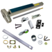 KIT - CD (Cylinder Dogging, Requires 1-1/4in Mortise Cylinder), SVR (Surface Vertical Rod) Smooth Exit Device, 110MD-NL-OP Nightlatch Trim (Requires Rim Cylinder), Less Bottom Rods, 36in x 84in, Grade 1, 626/US26D Satin Chrome