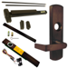 KIT - Alarmed, RX (Request to Exit Switch), SVR (Surface Vertical Rod) Exit Device, 996L-NL-06 Nightlatch Lever Trim, LHR Left Hand Reverse/Reversible Handing, 36in x 84in, Grade 1, 710/313AN Dark Bronze Anodized
