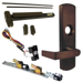 KIT - QEL (Quiet Electric Latch Retraction), RX (Request to Exit Switch), SVR (Surface Vertical Rod) Exit Device, 996L-NL-06 Nightlatch Lever Trim, LHR Left Hand Reverse/Reversible Handing, 36in x 84in, Grade 1, 710/313AN Dark Bronze Anodized