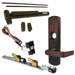 KIT - QEL (Quiet Electric Latch Retraction), RX (Request to Exit Switch), SVR (Surface Vertical Rod) Exit Device, 996L-NL-06 Nightlatch Lever Trim, RHR Right Hand Reverse/Reversible Handing, 36in x 84in, Grade 1, 710/313AN Dark Bronze Anodized