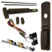 KIT - QEL (Quiet Electric Latch Retraction), RX (Request to Exit Switch), SVR (Surface Vertical Rod) Exit Device, 990TP Thumb Piece Trim, 36in x 84in, Grade 1, 710 Dark Bronze