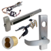 KIT - Fire Rated, 8800 Series Rim Exit Device, Factory Installed RX and MELR (Request to Exit) and (Motorized Electric Latch Retraction), Nightlatch Lever Trim (Key Retracts Latchbolt Lever Rigid), Escutcheon with L Lever, Keyed Trim, Rim Cylinder LFIC (Large Format Interchangeable Core Housing Only, Less Core), 36in, Grade 1, LHR Left Hand Reverse, 630/US32D Stainless Steel
