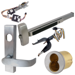KIT - Fire Rated, 8800 Series Rim Exit Device, Factory Installed RX and MELR (Request to Exit) and (Motorized Electric Latch Retraction), Nightlatch Lever Trim (Key Retracts Latchbolt Lever Rigid), Escutcheon with L Lever, Keyed Trim, Rim Cylinder LFIC (Large Format Interchangeable Core Housing Only, Less Core), 36in, Grade 1, RHR Right Hand Reverse, 630/US32D Stainless Steel