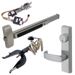 KIT - Fire Rated, 8800 Series Rim Exit Device, Factory Installed RX and MELR (Request to Exit) and (Motorized Electric Latch Retraction), Classroom Lever Trim (Key Locks/Unlocks Trim), Escutcheon with L Lever, Keyed Trim, Less Mortise Cylinder 1-1/8in, 36in, Grade 1, LHR Left Hand Reverse, 630/US32D Stainless Steel