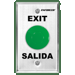 Single Gang Faceplate, 1-1/2in (38mm) Diameter Green Weather-Resistant Mushroom Cap Exit Button ("Exit" and "Salida" Silk-Screened on Plate), SPDT Single Pull Double Throw, NO/NC  Normally Open/Normally Closed Contact,  50A@24VAC, 3A@24VDC
