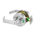 Privacy Indicator Cylindrical Lock, Augusta Lever, 2-3/4in Backset, ANSI Strike, Grade 1, 626/US26D Satin Chrome