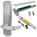 KIT - Alarmed (Requires 1-1/4in Mortise Cylinder), Fire-Rated (No Dogging), RX (Request to Exit Switch), SVR (Surface Vertical Rod) Smooth Exit Device, 996L-BE-06 Passage Lever Trim, RHR Right Hand Reverse/Reversible Handing, (Snap Ring Tool Needed), 36in x 84in, Grade 1, 626/US26D Satin Chrome