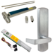 KIT - Alarmed (Requires 1-1/4in Mortise Cylinder), Fire-Rated (No Dogging), RX (Request to Exit Switch), SVR (Surface Vertical Rod) Smooth Exit Device, 996L-BE-06 Passage Lever Trim, LHR Left Hand Reverse/Reversible Handing, (Snap Ring Tool Needed), 36in x 84in, Grade 1, 626/US26D Satin Chrome