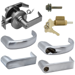 KIT - Grade 1 Electric Lock/Unlock (EL/EU) Storeroom, Cylindrical Lock, Sparta Lever, 12/24VDC, FSIC (Schlage Full Sized IC), Less Core, 2-3/4in Backset, UL, ANSI Strike, 626/US26D Satin Chrome