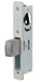 7/8in Backset Hookbolt, 1in x 6-7/8in Flat Faceplate, Fits Glass Aluminum Doors, 628/US28 Aluminum Clear Anodized