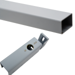 Key Removable Steel Mullion, 8ft 6in, 2in x 3in, Prepped for Two 299 Strikes, 689/SP28 Powder-Coated Aluminum