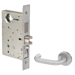 KIT - Apartment Mortise Lock with Deadbolt & Toggle, Lustra Lever with A Rose Trim, Less 1-1/8 Mortise Cylinder, Handing is Field Reversible, ANSI Strike SS118, 626/US26D Satin Chrome