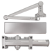 Heavy Duty Surface Door Closer, Spring-N-Stop Arm SS, Full Plastic Cover, Cast Aluminum, Adjustable Sizes 1-6, Double Heat-Treated Pinion, Through Bolt, Wood & Machine Screws, ADA, UL, Grade 1, 689/SP28 Painted Aluminum
