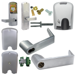 KIT - Magnetic Stripe (Insert Card) Network Hardwired Office, Cylindrical Lock, Rhodes Lever, SFIC (Small Format IC), Less Core, 2-3/4in Backset, UL, ANSI Strike, Field Reversible Handing, Grade 1, 626/US26D Satin Chrome