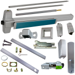 KIT - CD (Cylinder Dogging, Requires 1-1/4in Mortise Cylinder), SVR (Surface Vertical Rod) Grooved Exit Device, 990DT Dummy Pull Trim, Non-Handed, Less Bottom Rod, 48in x 84in, Grade 1, 628/US28 Satin Aluminum