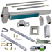 KIT - CD (Cylinder Dogging, Requires 1-1/4in Mortise Cylinder), SVR (Surface Vertical Rod) Grooved Exit Device, Exit Only No Trim, Non-Handed, Less Bottom Rod, 48in x 84in, Grade 1, 628/US28 Satin Aluminum