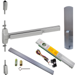 KIT - Alarmed (Requires 1-1/4in Mortise Cylinder), RX (Request to Exit Switch), SVR (Surface Vertical Rod) Smooth Exit Device, 990 Dummy Pull Trim, 48in x 84in, Grade 1, 630/US32D Stainless Steel