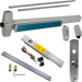 KIT - Alarmed (Requires 1-1/4in Mortise Cylinder), , RX (Request to Exit Switch), SVR (Surface Vertical Rod) Grooved Exit Device, 990TP Thumb Piece Trim, 48in x 84in, Grade 1, 628/US28 Satin Aluminum
