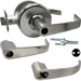 KIT - Grade 1 Double Cylinder Store Door Lock Princeton Cylindrical Lever, Large Format IC 6-Pin Prep Less LFIC with Disposable Plastic Core, 2-3/4in Backset, ANSI Strike SA114, 626/US26D Satin Chrome