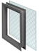 5in W x 22in H, Lite Kit with Protect Fire Safety Wired Glass and L-GT-118 Glazing Tape, UL Fire Rated: 90 Minute Wood Doors / 3 Hour Hollow Metal Fire Doors, for 1-3/4" Thick Doors and Glass Thickness 1/4in, GPZ Gray Primer Powder Coat