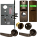 KIT - Apartment Mortise Lock with Deadbolt & Toggle, Citation Lever with A Rose Trim, LFIC 6-Pin Large Format Interchangeable Core Mortise Housing, A01 Clover Cam, Less IC Core, V20 Outside Indicator (Vacant/Occupied, Green/Red), V01 Inside Indicator (Locked/Unlocked, Green/Red), ANSI Strike SS118, 613E/US10BE Dark Oxidized Satin Bronze