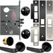 KIT - Electrified Mortise, Field Reversible - Fail Safe and Fail Secure, with (REX) Request to Exit Switch, Citation Lever with A Rose Trim, LFIC 6-Pin Large Format Interchangeable Core Mortise Housing, A01 Clover Cam, Less IC Core, Handing is Field Reversible, ANSI Strike SS118, 622/US19/BSP Black Suede Powder Coat
