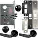 KIT - Electrified Mortise, Field Reversible - Fail Safe and Fail Secure, with (REX) Request to Exit Switch, Citation Lever with A Rose Trim, Less 1-1/8 Mortise Cylinder, Handing is Field Reversible, ANSI Strike SS118, 622/US19/BSP Black Suede Powder Coat