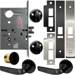KIT -Electrified Mortise, Field Reversible - Fail Safe and Fail Secure, Citation Lever with A Rose Trim, LFIC 6-Pin Large Format Interchangeable Core Mortise Housing, A01 Clover Cam, Less IC Core, Handing is Field Reversible, ANSI Strike SS118, 622/US19/BSP Black Suede Powder Coat