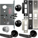 KIT -Electrified Mortise, Field Reversible - Fail Safe and Fail Secure, with (REX) Request to Exit Switch, Citation Lever with A Rose Trim, Standard 1-1/8 Mortise Cylinder, A01 Clover Cam, L4 Keyway 0-Bit, Handing is Field Reversible, ANSI Strike SS118, 622/US19/BSP Black Suede Powder Coat