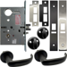 KIT - Electrified Mortise, Field Reversible - Fail Safe and Fail Secure, with (REX) Request to Exit Switch, Princeton Lever with A Rose Trim, Less 1-1/8 Mortise Cylinder, Handing is Field Reversible, ANSI Strike SS118, 622/US19/BSP Black Suede Powder Coat